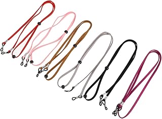 6 peças de cordão ajustável para óculos masculinos cordões para mulheres cordão para homens óculos de sol alça esporte óculos de sol esportes retentor de óculos de sol ajustável óculos esportivos corrente fixa, Cores sortidas