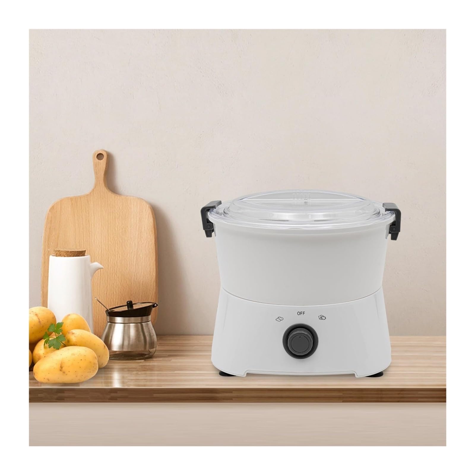 Pelador automático de patatas, pelador eléctrico de verduras, accionamiento de un solo botón de 85 W, giratorio con cable para pelar y deshidratar fácilmente
