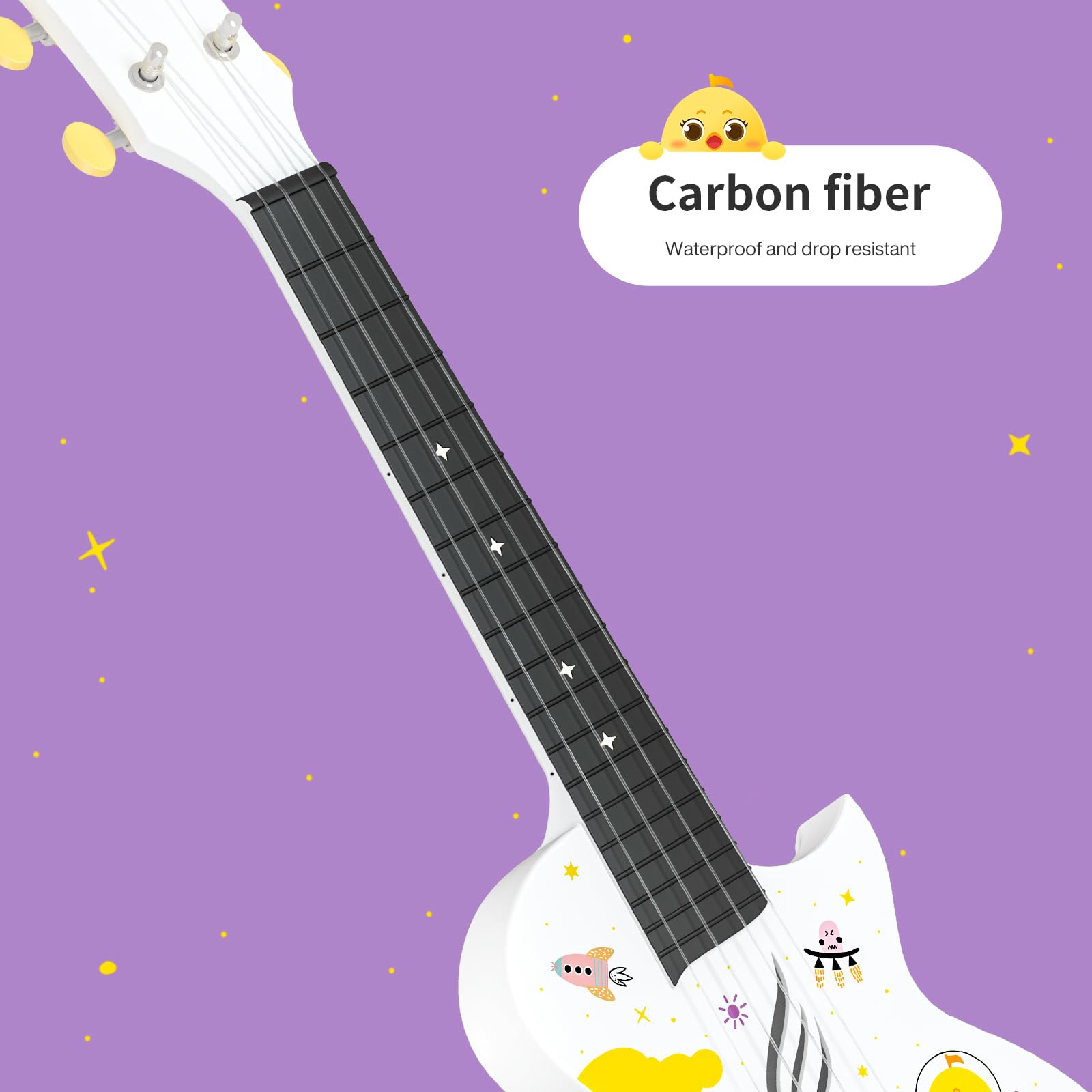 Enya Mini-Coco Ukulele Giocattolo per Bambini - Set Chitarra Ukulele in Fibra di Carbonio 21 Pollici per Bambini dai 3 Anni in su Ragazzi e Ragazze per Feste di Compleanno Giochi Natale Pasqua Regalo