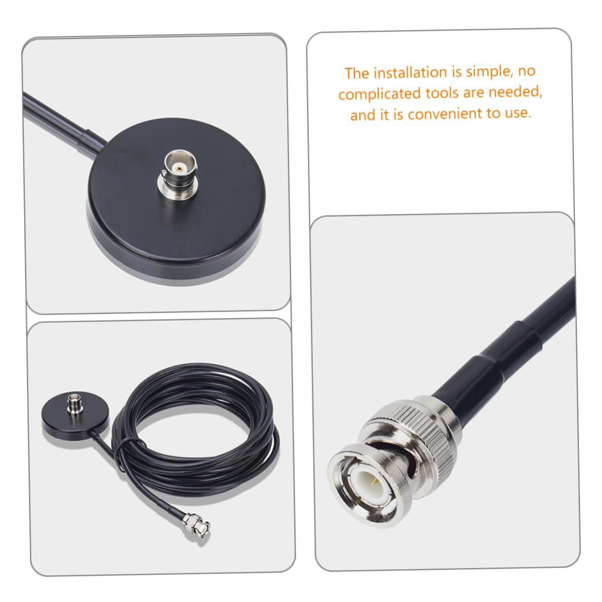 Supporto per Antenna Magnetico per Auto Base di Montaggio per Antenna Radio Mobile con Cavo da 5 Metri Realizzato in Lega di Alluminio, Abs e Gomma Resistente ai Graffi e Durevole