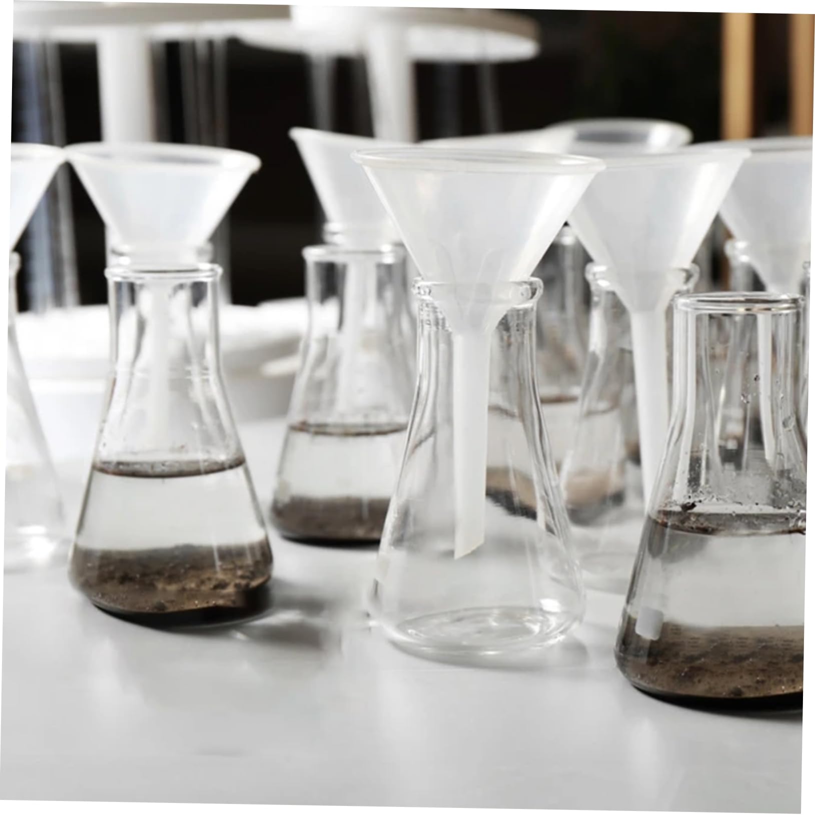 NAMOARLY 10pcs Laboratory Funnel Funnels Filling Funnel Triangle Funnel Small Funnel Filter Funnel Scientific Plastic Funnel Laboratory Plastic Funnel Pp Plastic