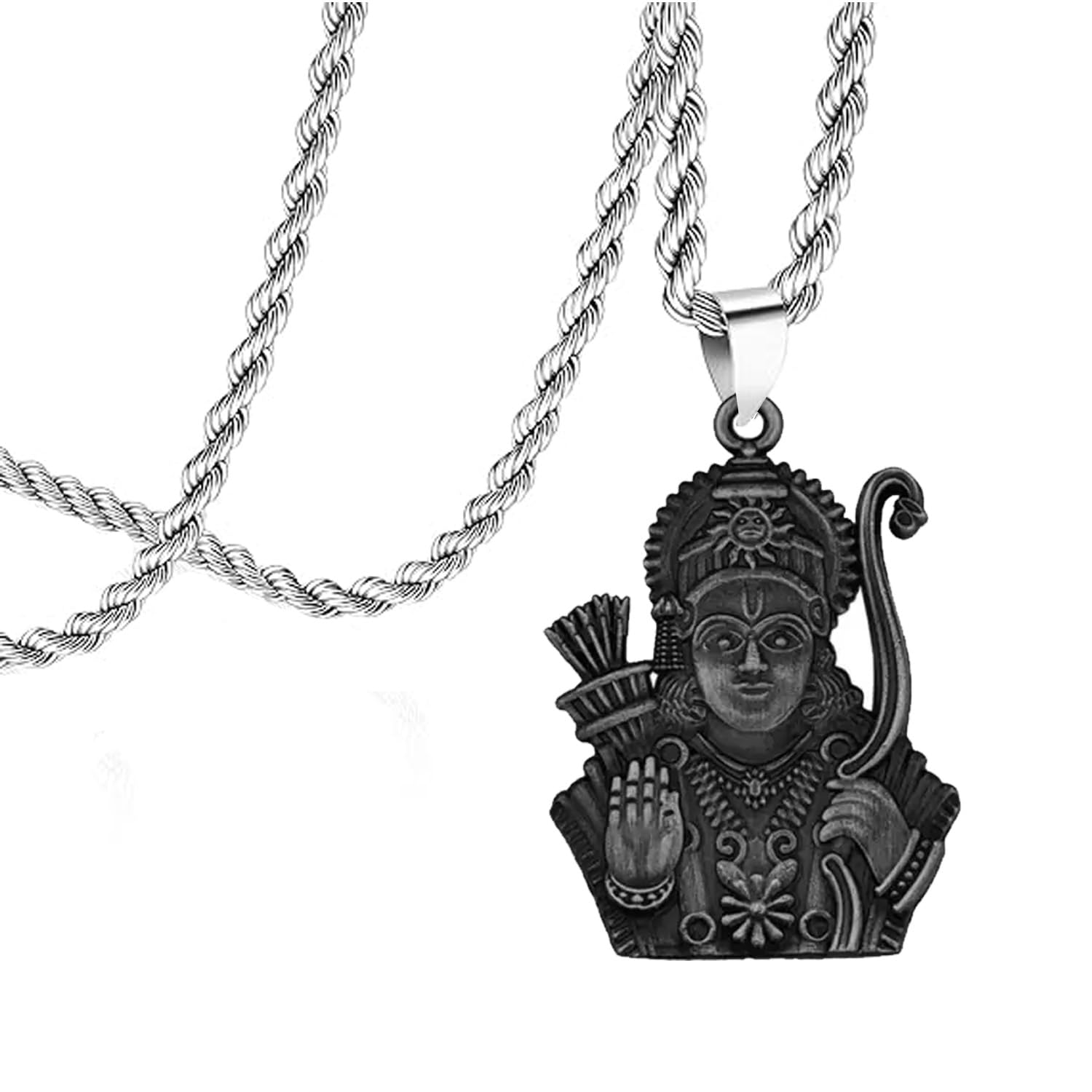Lord Jai Shree ram Hindu God Pendant For Men Women Stylish And Fashionable Vishnu Metal Locket For Good Health And Wealth SPn 202419-image-14