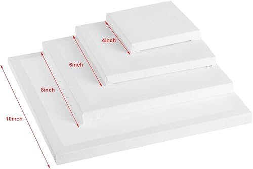 Miniatura 8 de Hestya 12 piezas de lienzos pequeños estirados surtidos para dibujo, lienzo cuadrado para manualidades de Navidad (4 x 6 pulgadas, 5 x 7 pulgadas, 8