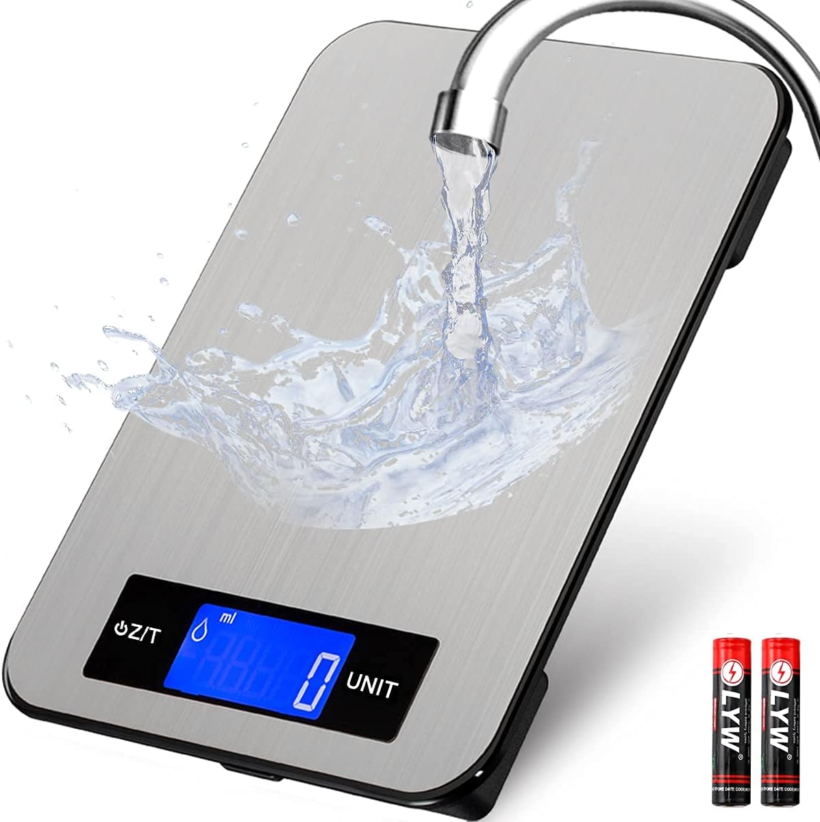 Food Scale, Digital Kitchen Scale with Large Panel, Weight Grams and Ounces for Baking Cooking and Meal Prep, 6 Units with Tare Function, 22lb (Batteries Included)