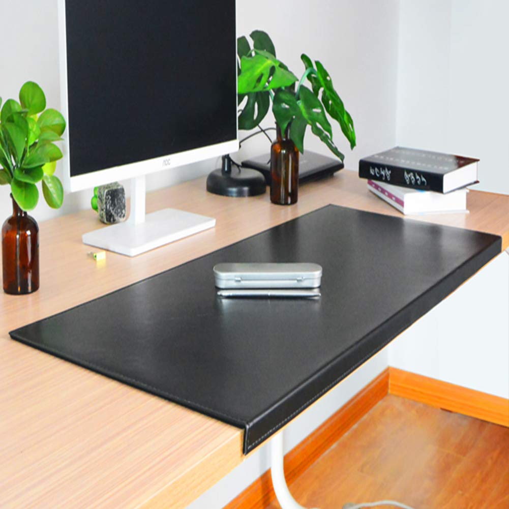 XXXL Podkładka na laptopa, klawiaturę, podkładka pod mysz, rozszerzona, z podparciem nadgarstka, pełna podkładka na biurko, skórzana, ergonomiczna, XXL, XL, 3XL, bardzo duża, A3, A2, papierowa, czarna