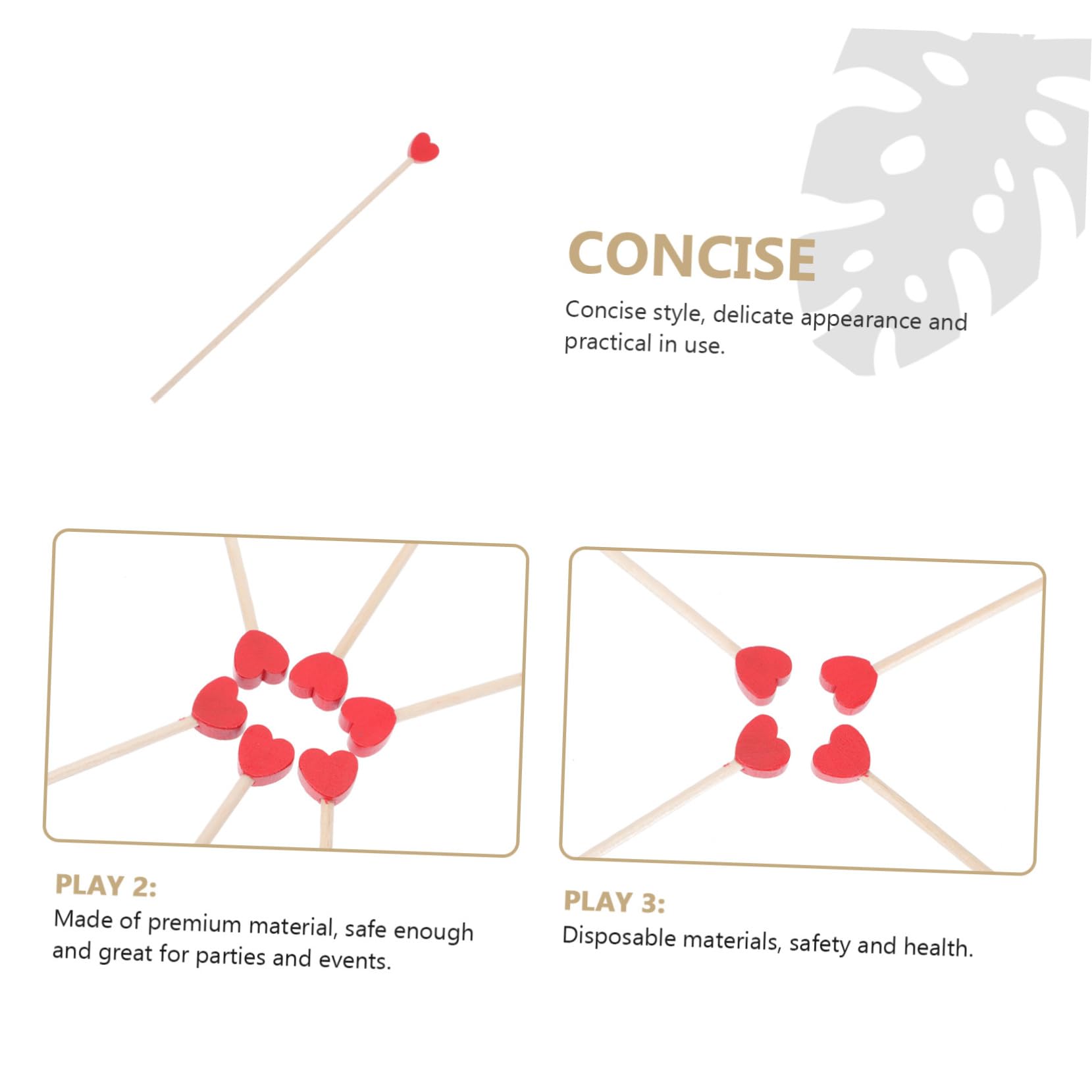 Cabilock Heart-shaped Wooden Stirring Rods Mixing Stick Coffee Stir Straws Honey Spoons for Tea Bar Accessory