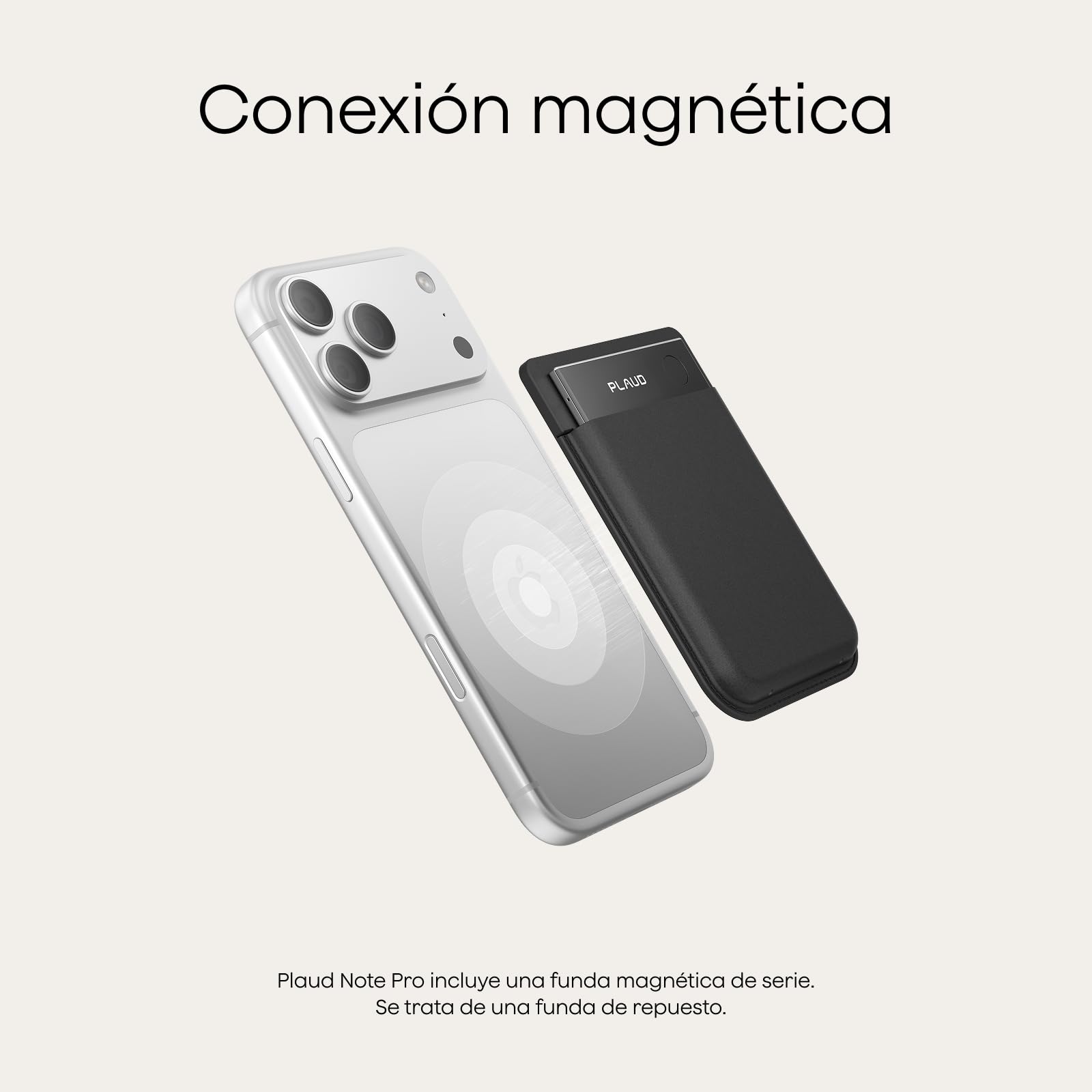 Funda Magnética para Plaud Note Pro Grabadora de Voz IA Compatible con Plaud Note Grabadora Protector Portátil, Negro