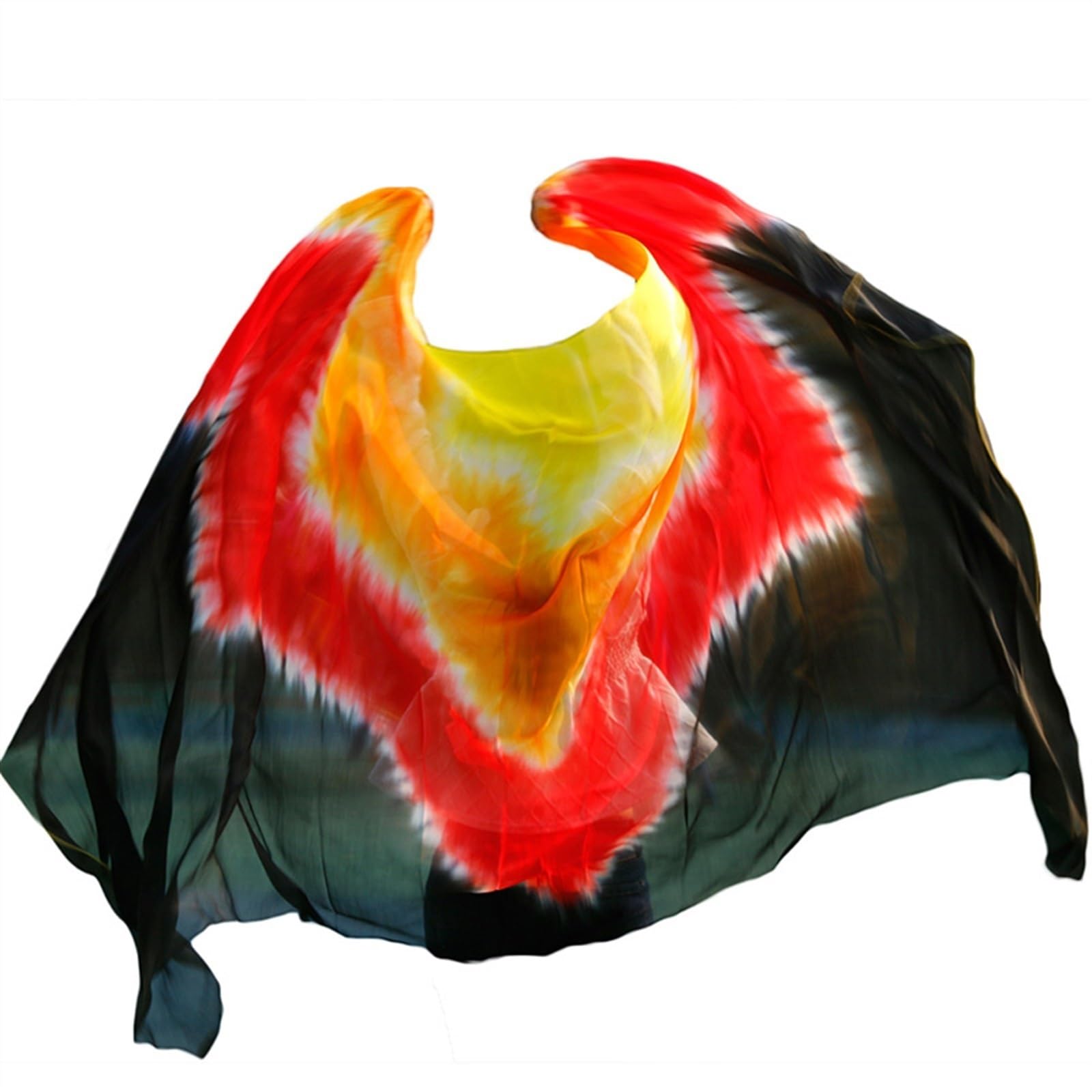 Bauchtanz Seidenschleier Bauchtanz-Schleier aus Seide, Schal, Damenschal, Kostümzubehör, handgefertigt, gefärbter Reiner natürlicher Seidenschleier. für Halloween Karneval Auftritte
