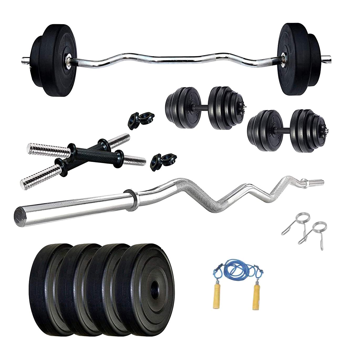 Protoner Home Gym 8 kgs, 2 kg x 4 Plates, 1 x 3 feet bar,2 x Dumbbell rods and Skipping Rope (B09WRF4TK9) Amazon Price History, Amazon Price Tracker