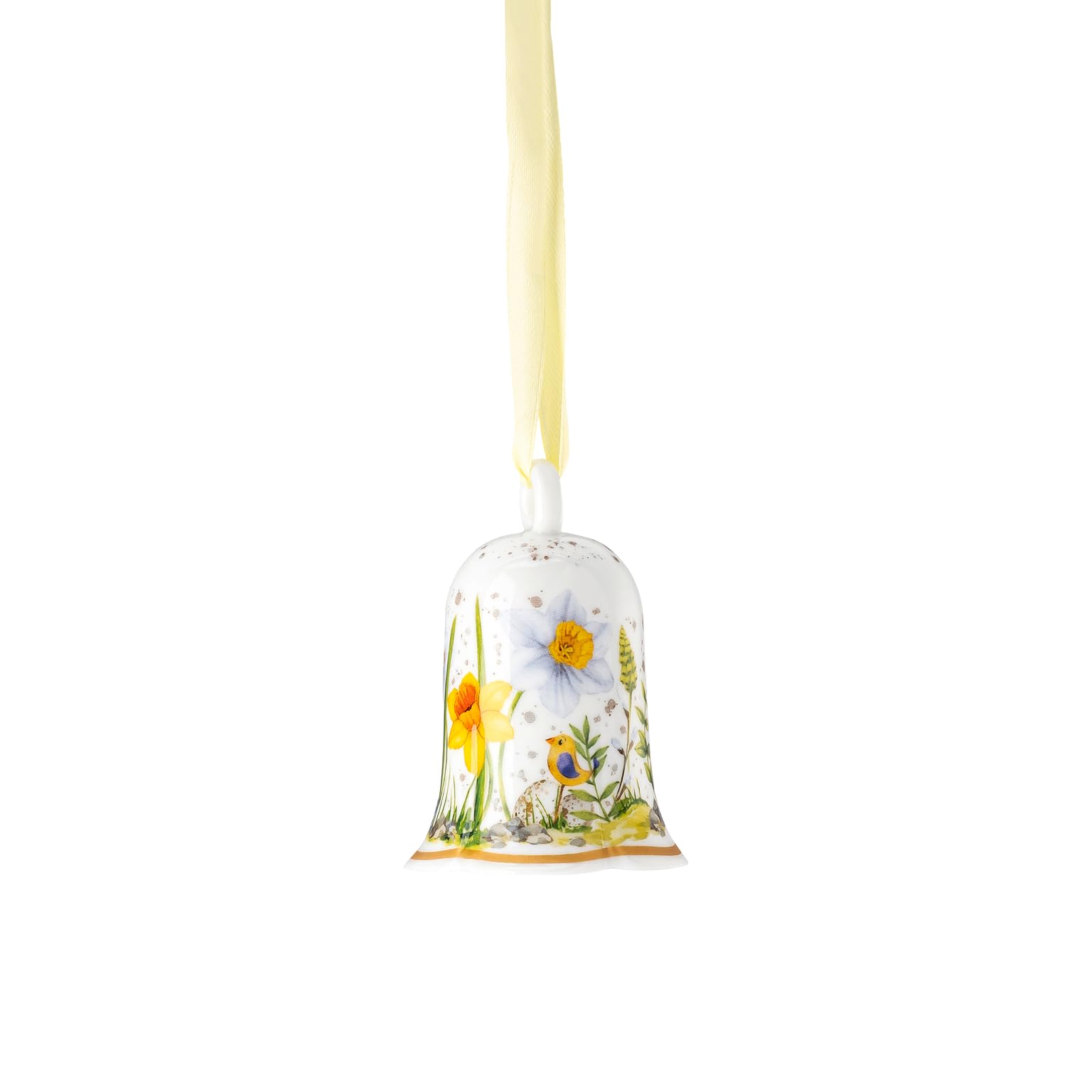 Hutschenreuther Porcelanowy dzwonek kwiatowy 2025, porcelanowy dzwonek do zawieszenia, Ø 5 cm x wys. 7,2 cm, edycja kolekcjonerska Wielkanoc, porcelana wielokolorowa, motyw wiosennej melodii