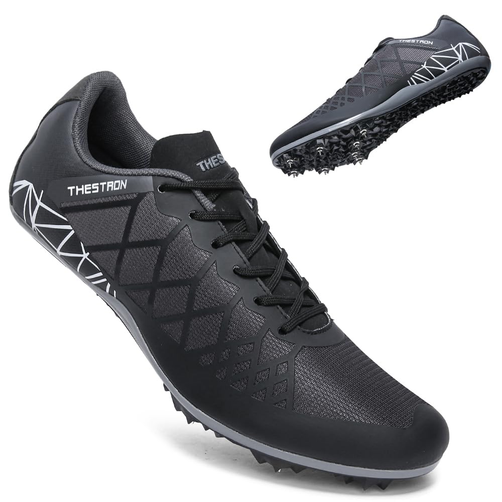 THESTRON Professional Spikes Track & Field Shoes for Men Women Kids Breathable Racing Jumping Sprint Running Sneakers