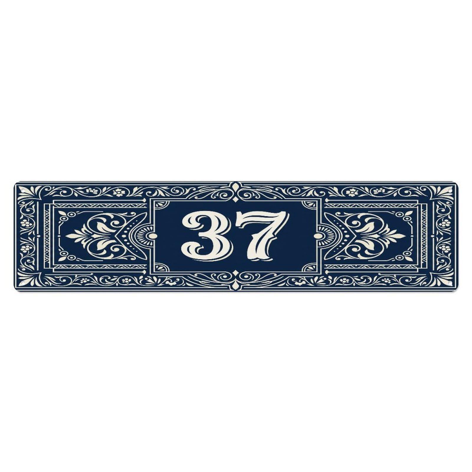 Fqcyn Style Metal Tin Sign Vintage House Door Number 37