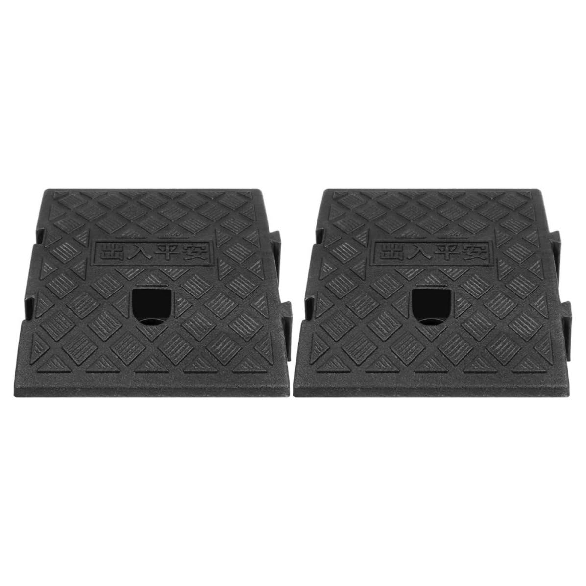 POPETPOP 2 Pezzi Rampa per Auto Portatile in Plastico Nero Elevata Capacità di Carico e Resistenza alla Pressione, come Rampa per Soglia e Rampe per Marciapiede