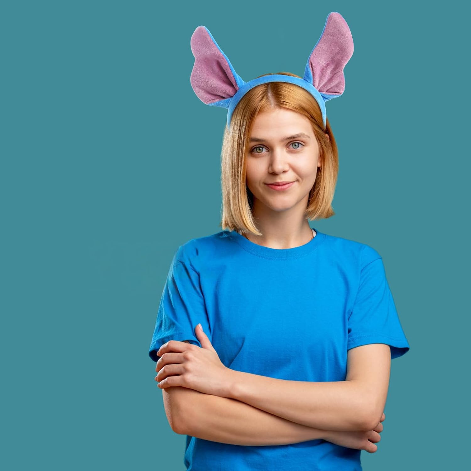 4PCS Bendable Blue Ears Headband Women Plush Ears Costume Headwear Cosplay Party Dress Up Accessories - Image 6