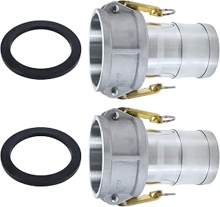Patioer Aluminum Camlock 2 Pack, Type C Cam and Groove Hose Fitting 3", Cam Lock Fittings Female Coupler Adapter x Hose Shank Lock Fittings Camlock Coupling