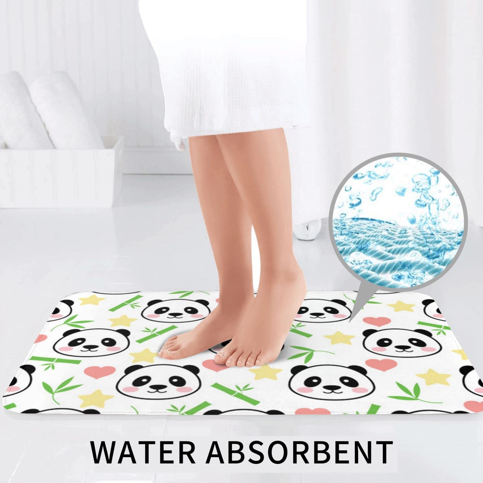 Set di 3 tappetini da bagno in flanella morbida antiscivolo con motivo a stella di bambù, con coperchio, decorazione per la casa