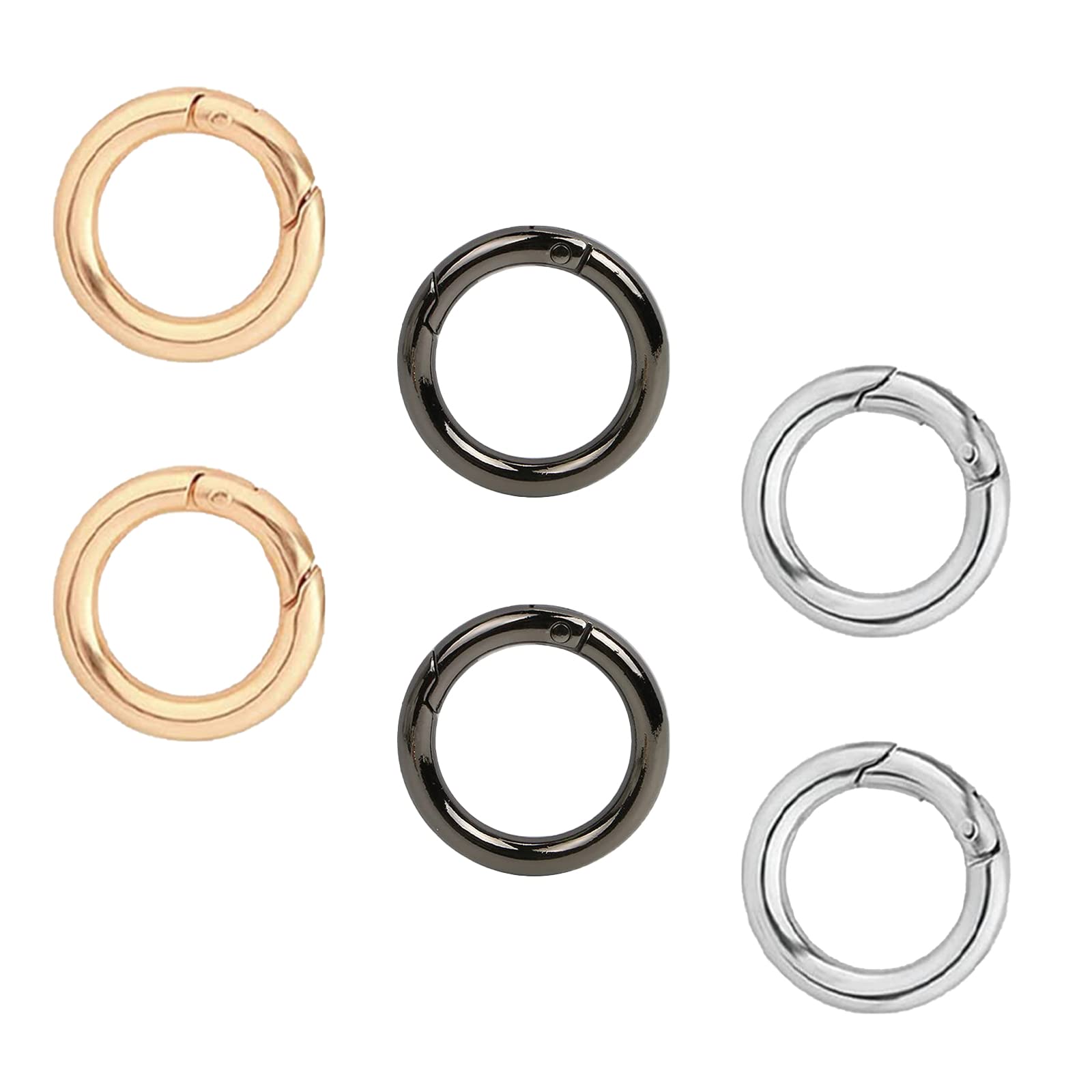 Lot De 6 Mousquetons Ronds En Alliage De Zinc 26 Mm – Anneaux à Ressort Pour Sac, Artisanat, Bricolage Et Extérieur