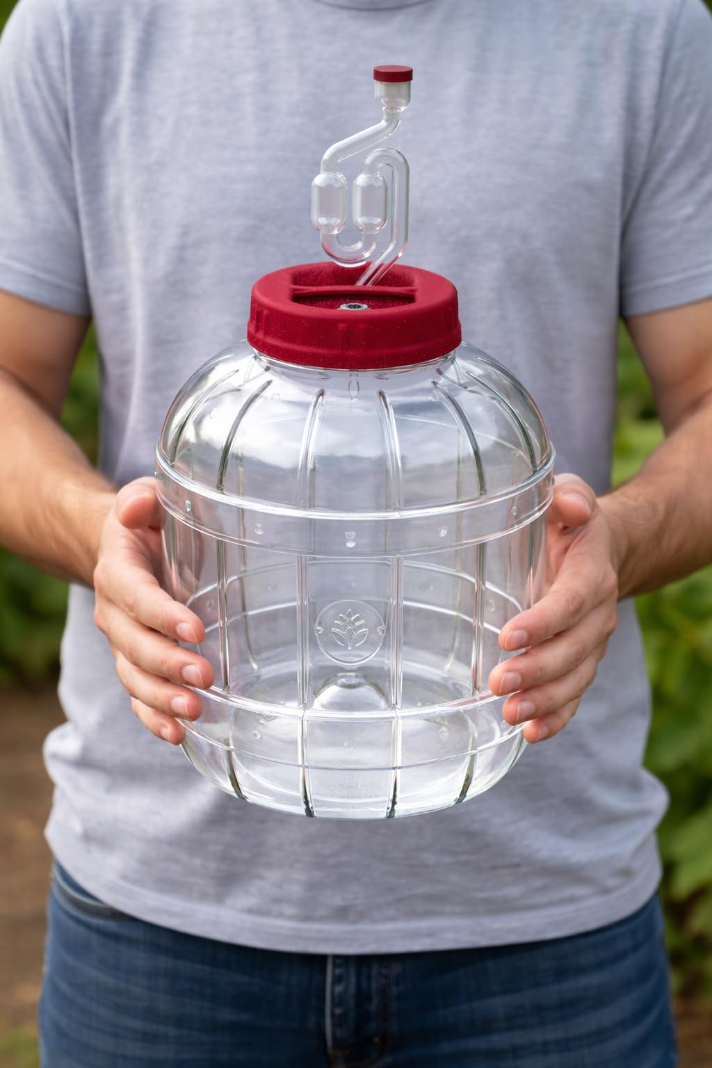 made in home - Contenedores de fermentación de plástico con punta de fermentación, para vino, cerveza, puré de Weck, globo de fermentación de 5 litros