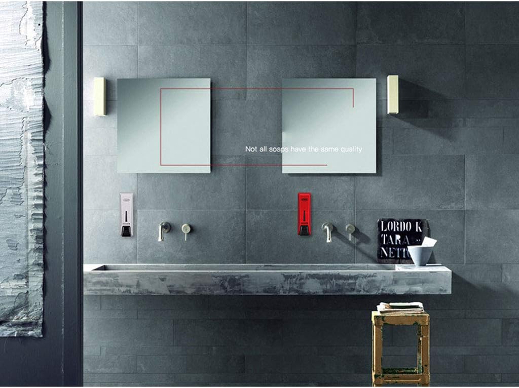Soap Dispenser Soap Dispenser Two-Room Soap Box and Shower Toilet Bathroom Wall-Mounted Hand Box 350ml * 2 Soap Dispenser for Bathroom Kitchen (Gris