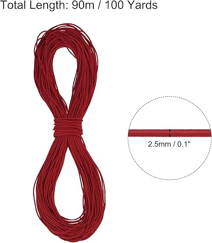 Vista 491 de PATIKIL Cuerda elástica elástica de 1/8 pulgadas, 11 yardas (0.118 in x 32.8 ft), color verde militar para manualidades, correas de gancho