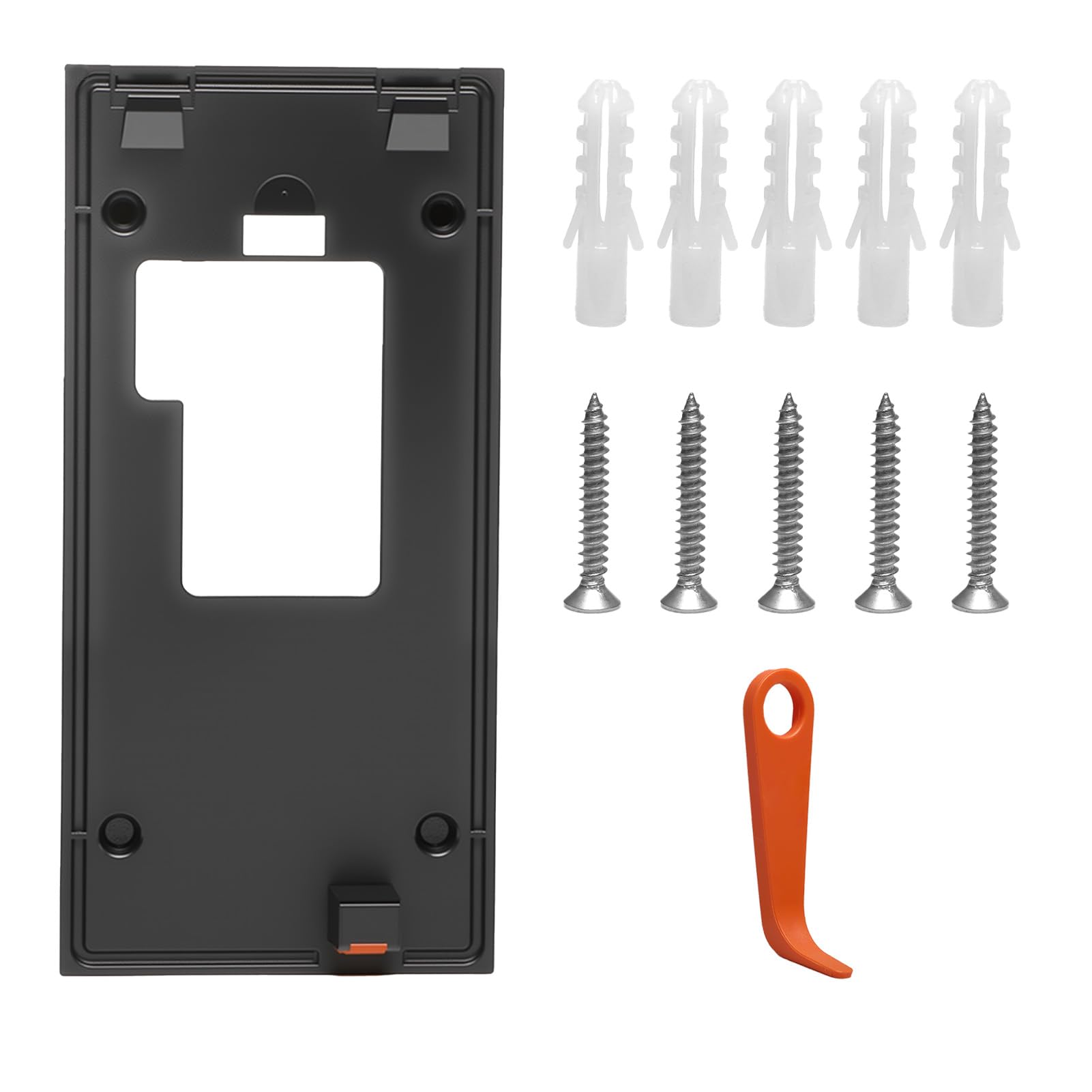 Ring Doorbell Mount No Drill for New Battery Video Doorbell (2024 Release), Replacement Doorbell Bracket Backplate Kit, Ring Doorbell Adhesive Mount and Spare Screws for Houses Apartments Office