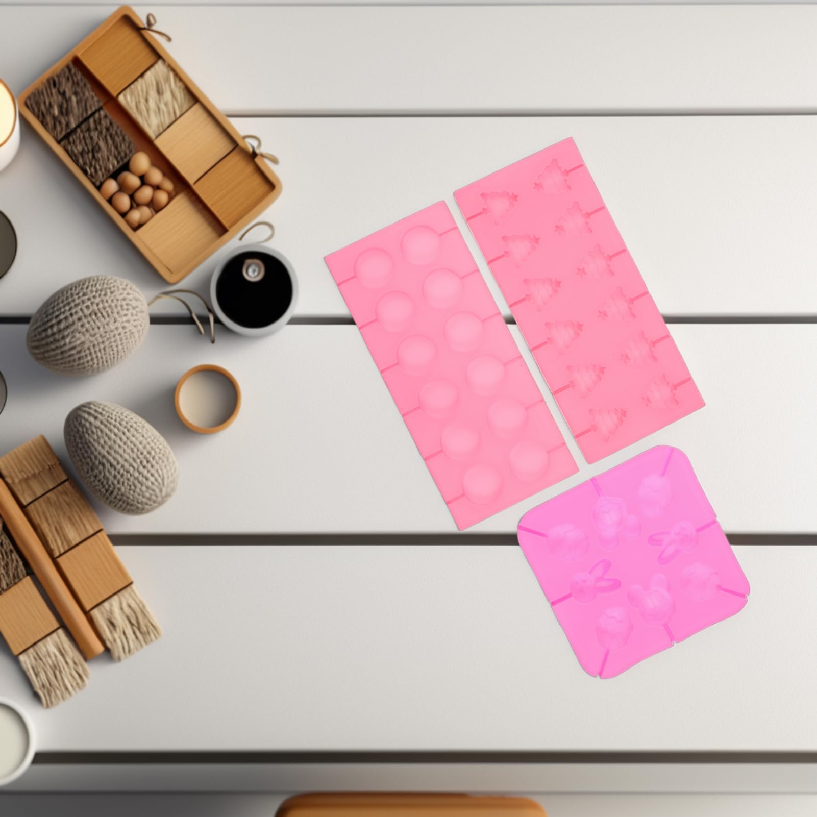 Moule à Bonbons en Silicone de Noël 1 Set, 7 Pièces, Réutilisable