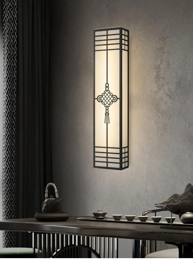 HPTHLY Bedroom Wall Lamp Strip Shaped Background Wall Bedside Lamp Living Room Hallway Hotel Engineering Lamp,Simple (Neutral Light-Black 60Cm)