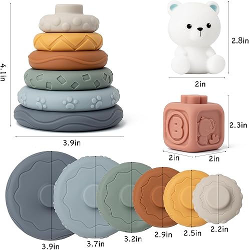 Miniatura 3 de Montessori - Bloques de construcción suaves para bebés de 6 a 12 a 18 meses, juguete sensorial infantil para niños pequeños de 1, 2, 3 años,