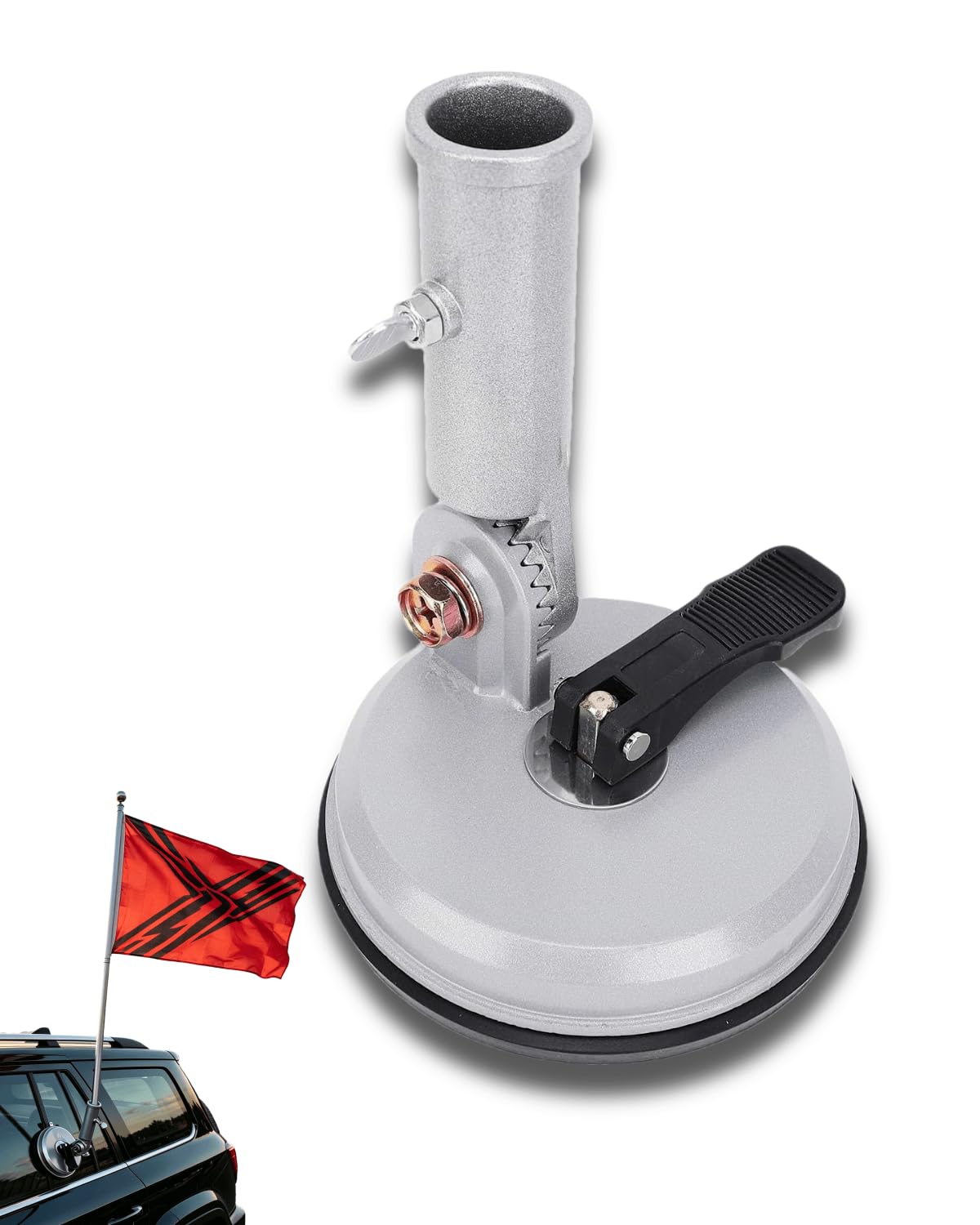 Suction Cup Flag Pole Holder, No Drill Adjustable RV Flag Bracket