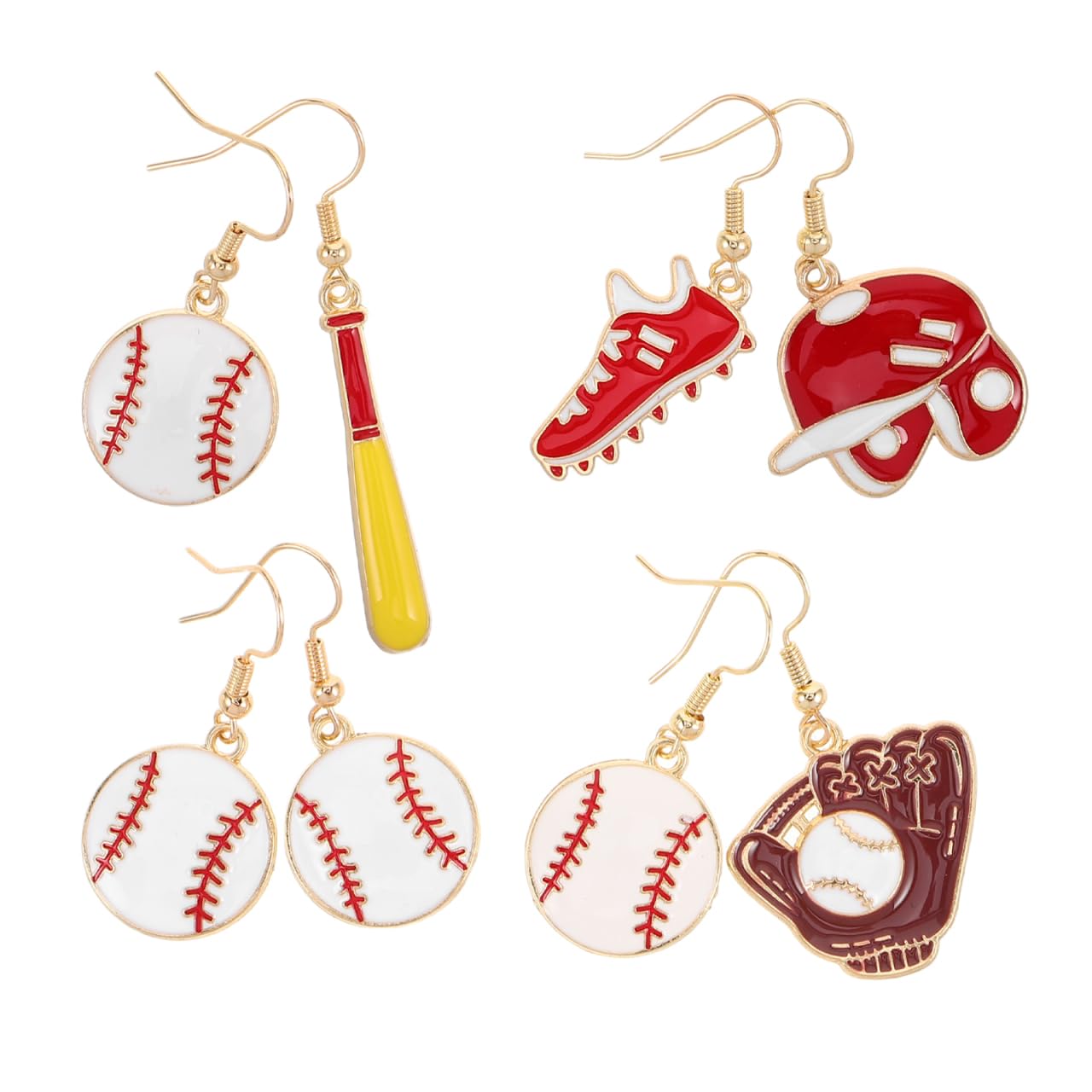 Amazon.co.jp: TENDYCOCO 野球 ピアス 4ペア セット レディース 野球