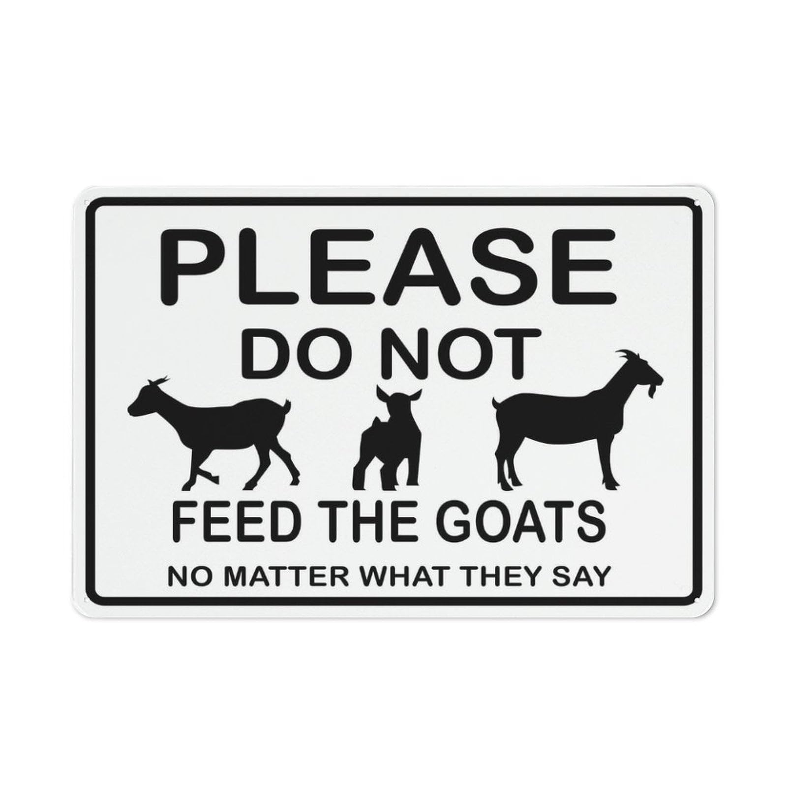 peiyeety Please DoFeed The Goats Sign Warning Tin Sign Home Kitchen Farm Garden Garage Wall Decor 12x16 Inches