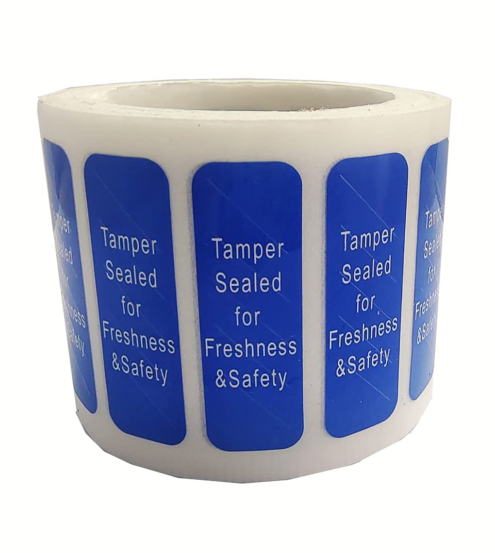 Buy Blue Tamper Proof Resistant Evident Labels 0.5X1.5 inch Tamper