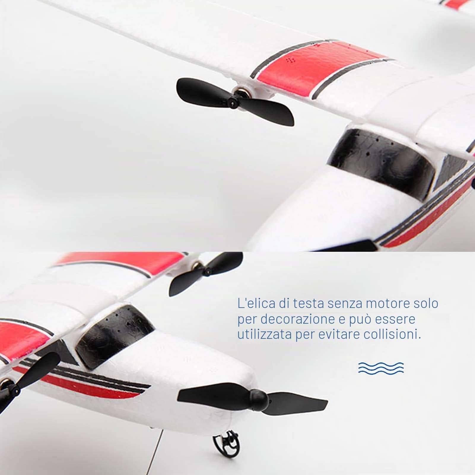 Goolsky FX801 Cessna 182 2,4 GHz 2CH RC Aereo Outdoor Giocattolo per Bambini Ragazzi con 2 Batterie