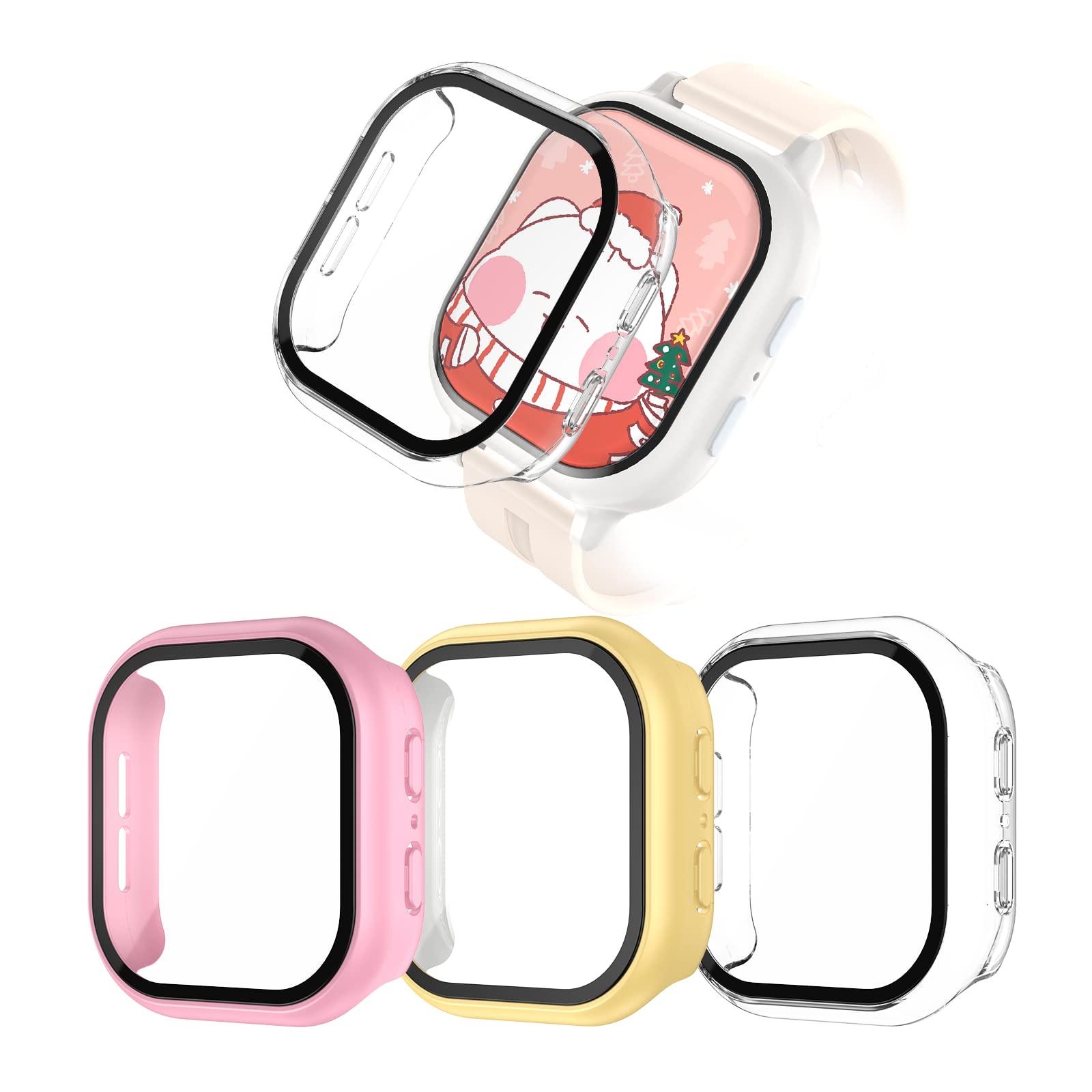 HaojavoHaojavo 3 Pack Case Compatible for Gizmo Watch 2 with Tempered Glass Screen Protector, Hard PC Overall Ultra-Thin Scratch Resistant Bumper Protective Cover for Kids Verizon Gizmo Watch 2 Accessories