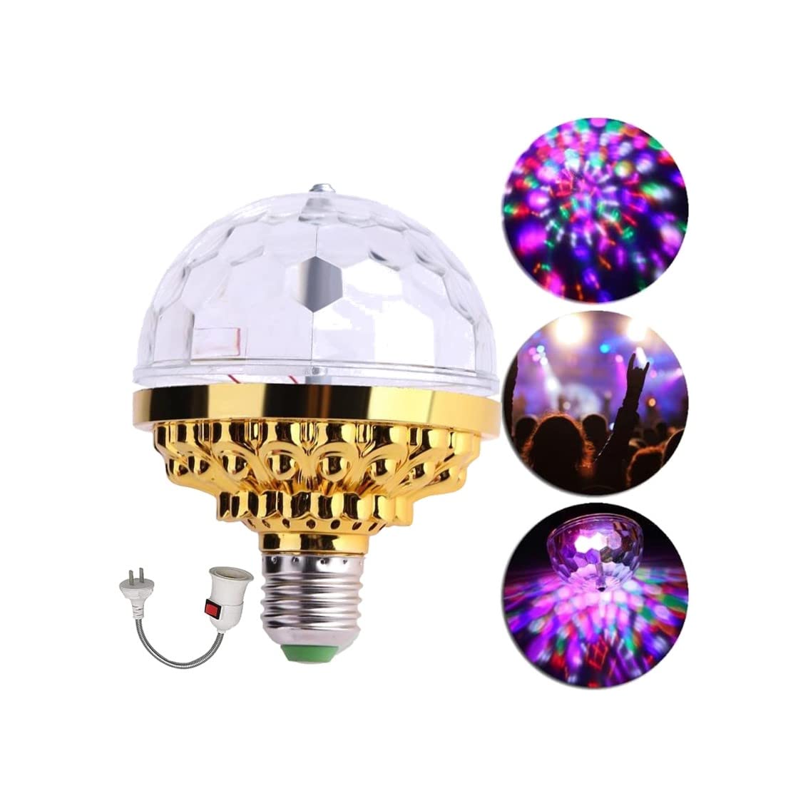 Pack De 3 Bombillas LED E27 Giratorias Multicolor - Efecto Estroboscópico Para Fiestas Y Discoteca