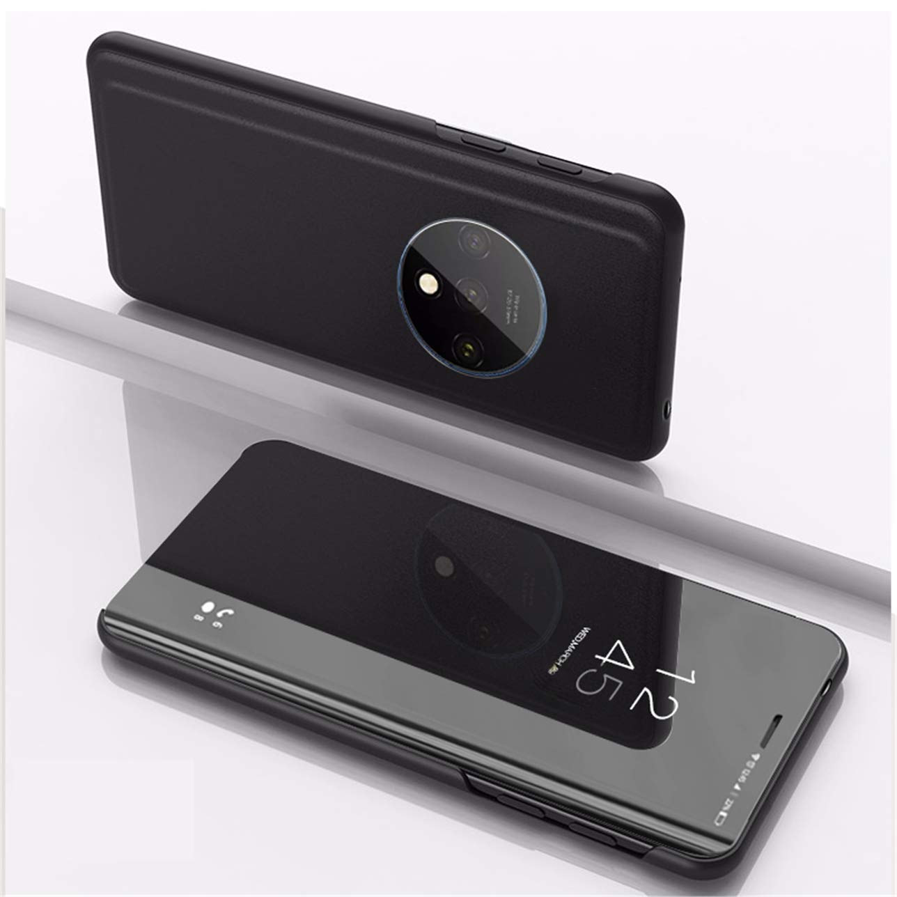 Navnika Mobile Flip Cover for Oneplus 7T Mirror Clear View with Magnetic Stand Protective Cases Diamond Black (B0834B51RL) Amazon Price History, Amazon Price Tracker