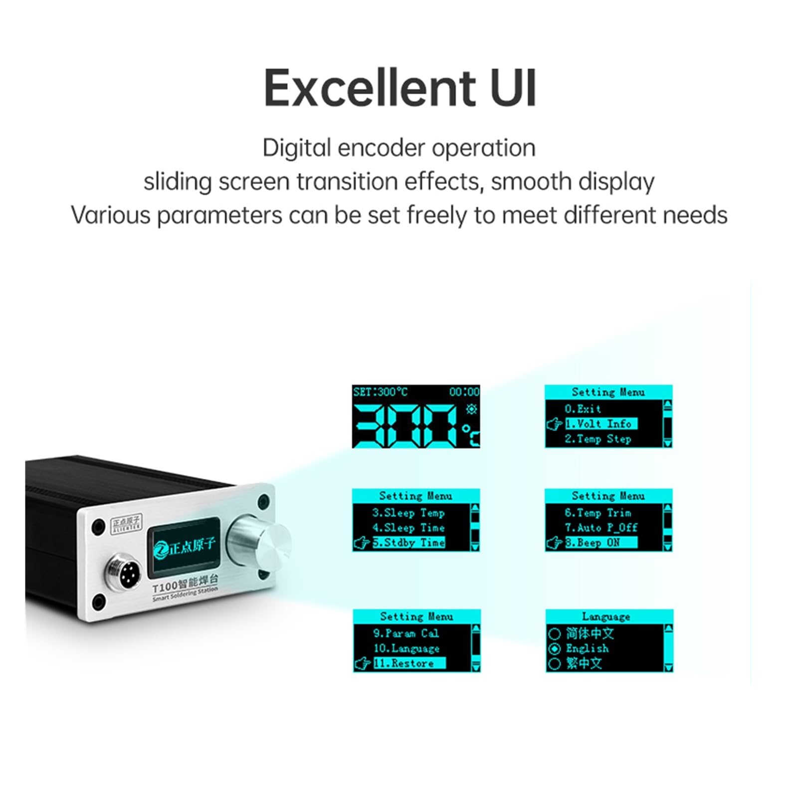 Stacja lutownicza, Inteligentna stacja lutownicza T100, zestaw narzędzi spawalniczych OLED Digital T12(Standard set 1)