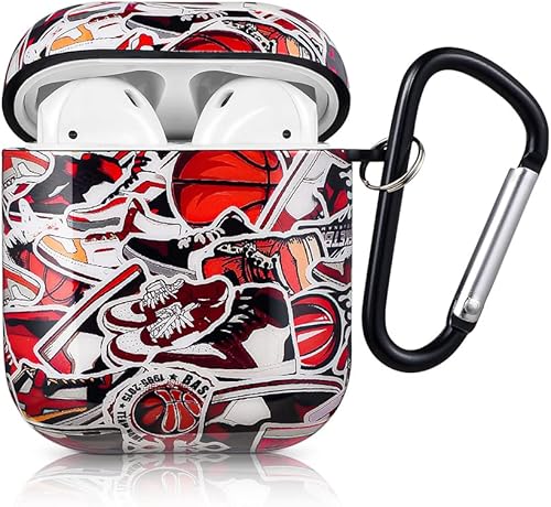 Funda para AirPod Cool Sports Shoes Funda de TPU con llavero compatible con Apple AirPods 1 y 2 para hombres niños y niñas adolescentes 03