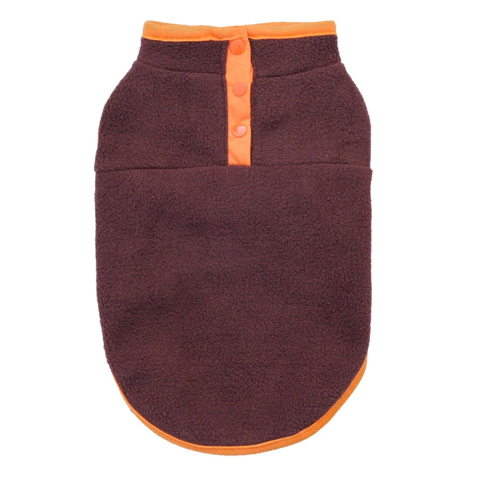 MeiAOBest Pet Clothes, Dog Cold Weather Coat Warm Dog Jumper Soft Fleece Vest Jacket Pullover Costume for Puppies Small Dogs_L(Brown)