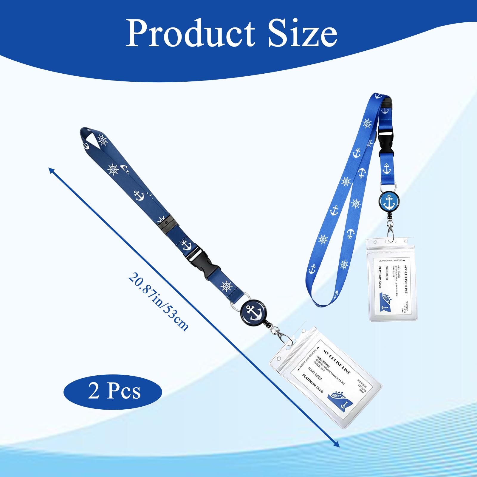 Jormftte Cruise Lanyard with Card Holder, 2pcs Adjustable Cruise Lanyard for Ship Cards, Easy Access ID Badge Holder for Women Girls Kids Cruise Lanyard for Ship Card - Image 2
