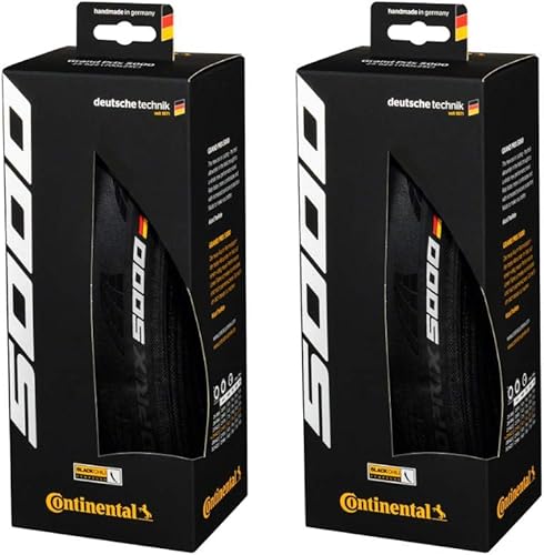 Continental GP 5000, 700x28C, juego de 2 neumáticos para bicicleta de carreras, color negro, plegable, 0101625