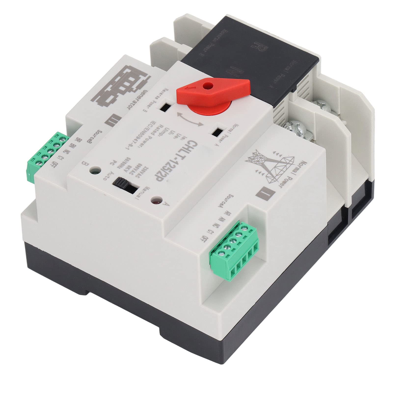 2P AC230V interruptor de transferencia automática de doble potencia interruptor selector eléctrico para fábricas 63A