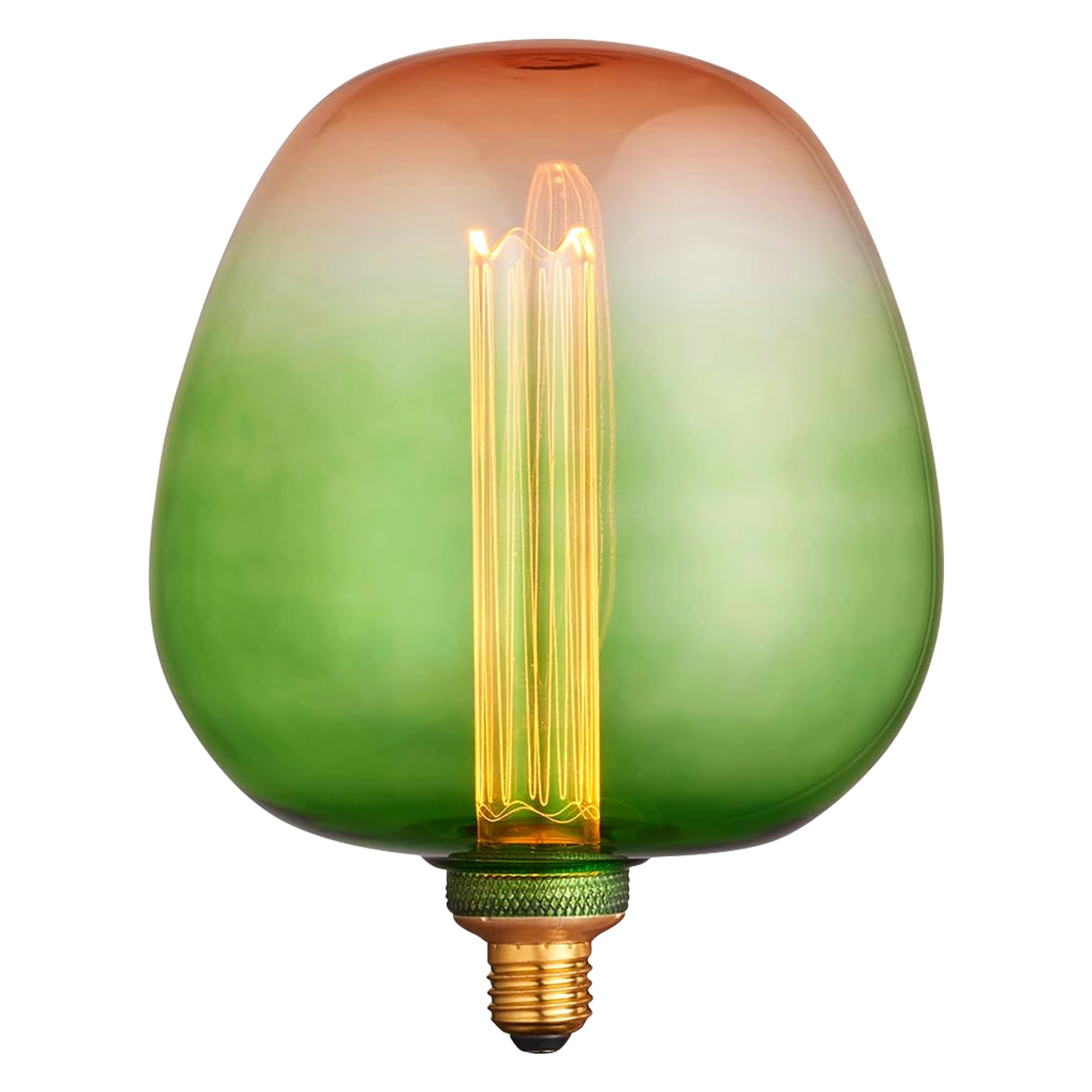 National Lighting Roves Accessory Light Bulb - E27 XL LED Bulb 2.8W 1800K 100LM – Decorative Green LED Lights Ombre Glass, Anti-Glare Non-Dimmable Lamp – Steel & Glass IP20 Home Lighting