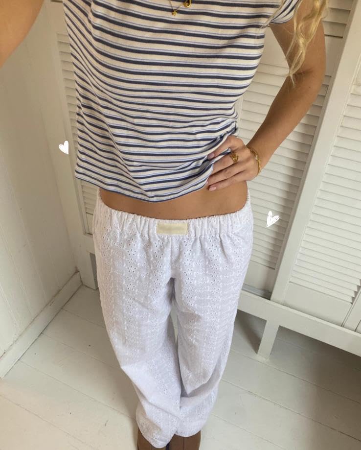 KMBANGI Women Y2k Lounge Pants Comfy Wide Leg Drawstring Elastic Palazzo Pants Summer Loose Casual Trousers Streetwear3