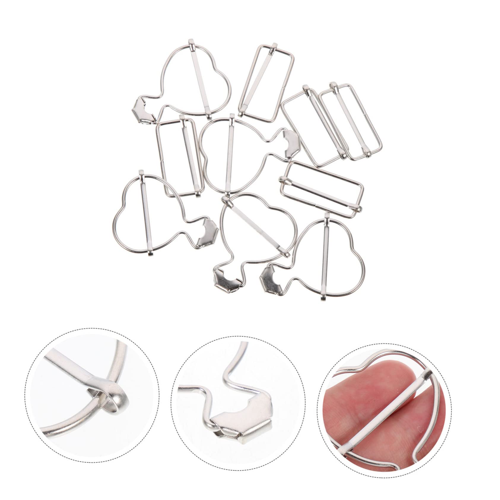 NUOBESTY 50stücke Teiliges Herzförmige Latzhosen Schnallen Verstellbare Overall-buckle Clips Für Kleidung Nähprojekte Langlebige Und Praktische Befestigungen Silberfarbe