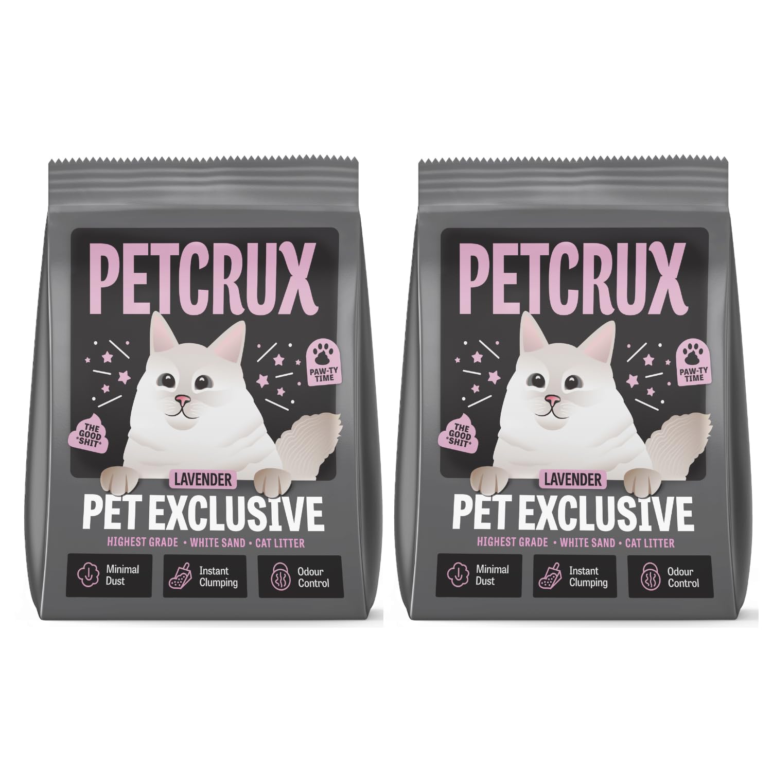 PetCrux Pet Exclusive White Sand Lavender Scented Cat Litter | Made with the Highest Grade White Sand | Superior Odour C