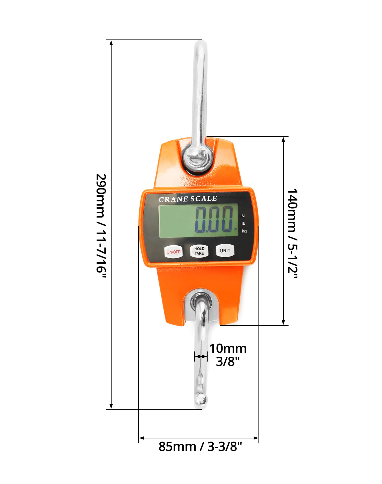 QWORK® balance suspendue numérique, 300kg, balance à grue numérique à crochet en aluminium, pour pesage au quai, matières premières en acier, pêche