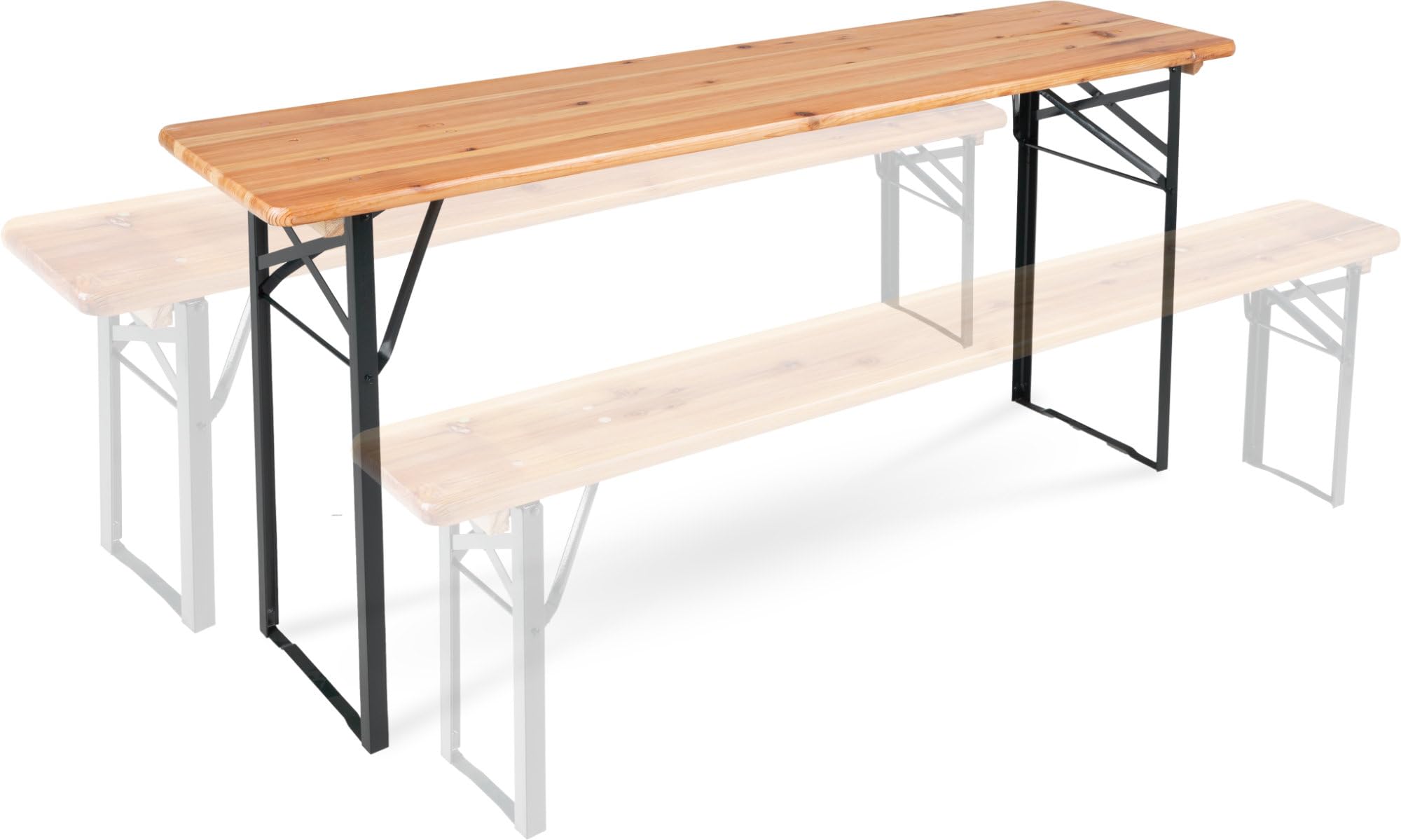 Stagecaptain BBT-170 Hirschgarten Bierzelttisch 170 cm 2X Set - 2 robuste Biertische (170 cm lang) - Lackierte Oberfläche - Zusammenklappbar - Einfach zu verstauen und transportieren