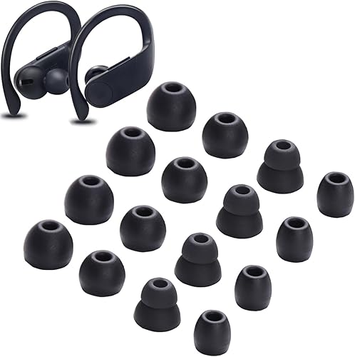 Juego de auriculares de silicona de repuesto para auriculares inalámbricos Powerbeats Pro, 8 pares (Blcak)