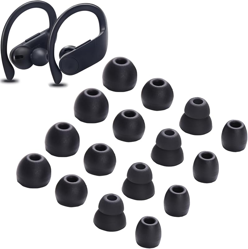 Replacement Silicone Eartips Earbuds Buds Set for Powerbeats Pro Wireless Earphone Headphones,8 Pairs (Blcak)